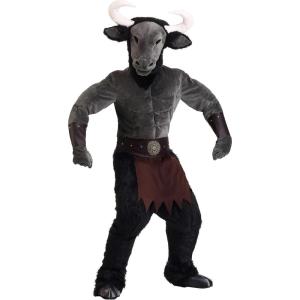 Minotaur Costume For Men | Mythical Creature Outfit With Shirt, Pants, Loincloth Belt, Full-Head Mask, Gloves
