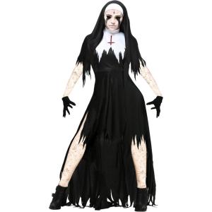 Womens Plus Size Scary Nun Halloween Costume | Adult Sinister Outfit | Complete Gothic Attire for Themed Parties and Cosplay(Costume)