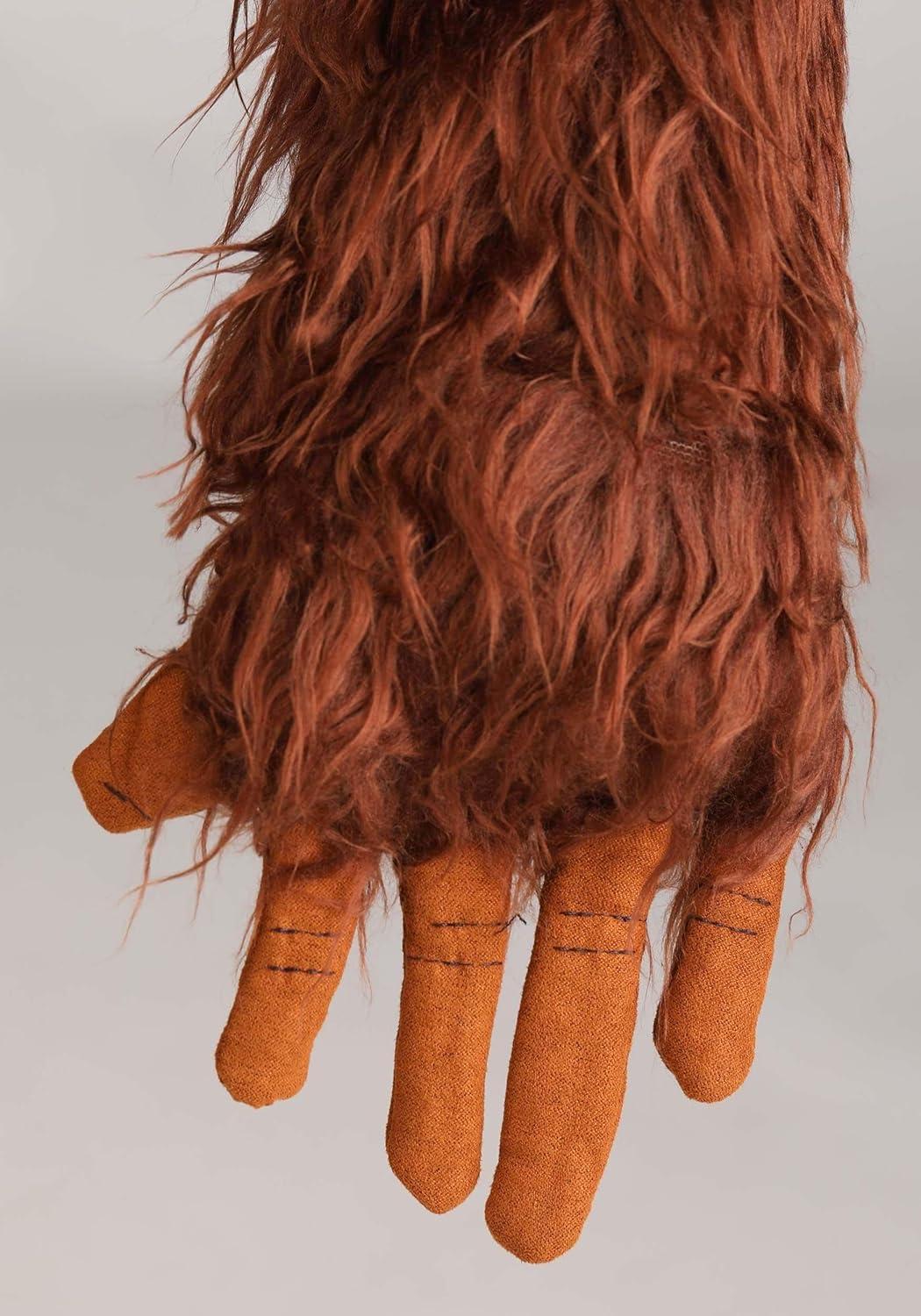 imageKids Bigfoot Costume Children Sized Sasquatch Costume with Mask and Gloves Furry Woodland Cryptid Forest Ape