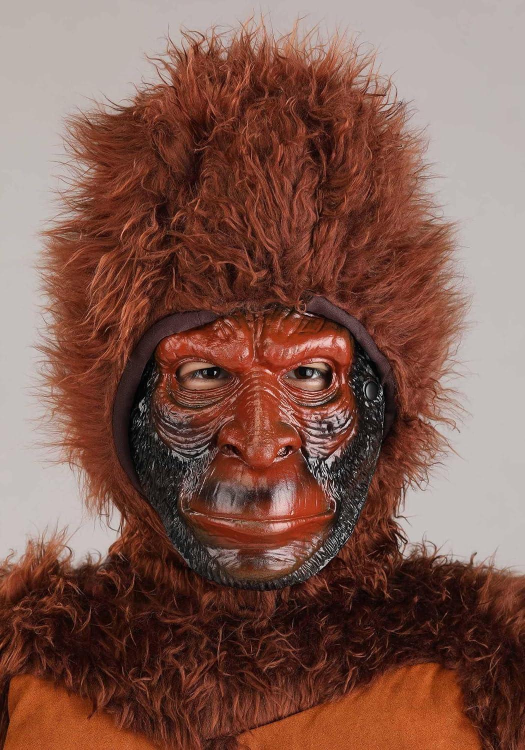 imageKids Bigfoot Costume Children Sized Sasquatch Costume with Mask and Gloves Furry Woodland Cryptid Forest Ape