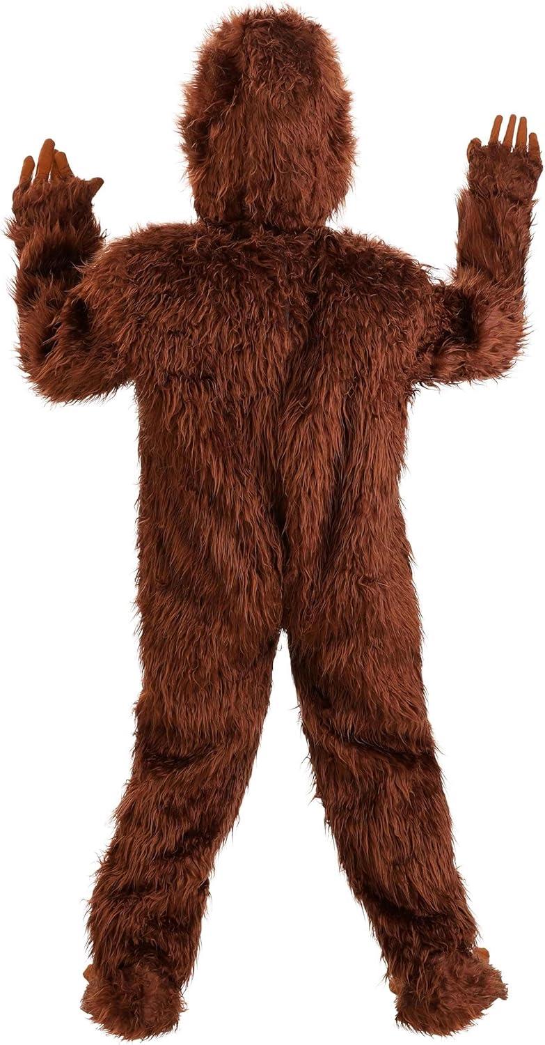 imageKids Bigfoot Costume Children Sized Sasquatch Costume with Mask and Gloves Furry Woodland Cryptid Forest Ape