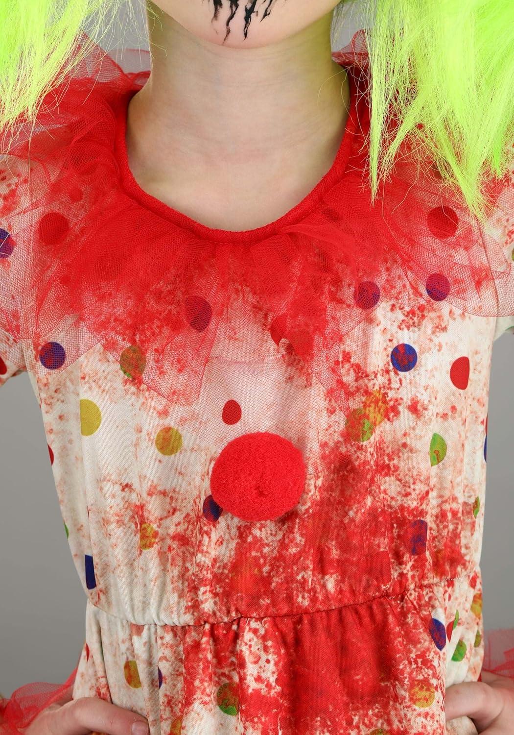imageKids Creepy Killer Clown Spooky Costume for Girls Horror Cosplay Scary Theme Party Haunted Houses ampamp Halloween