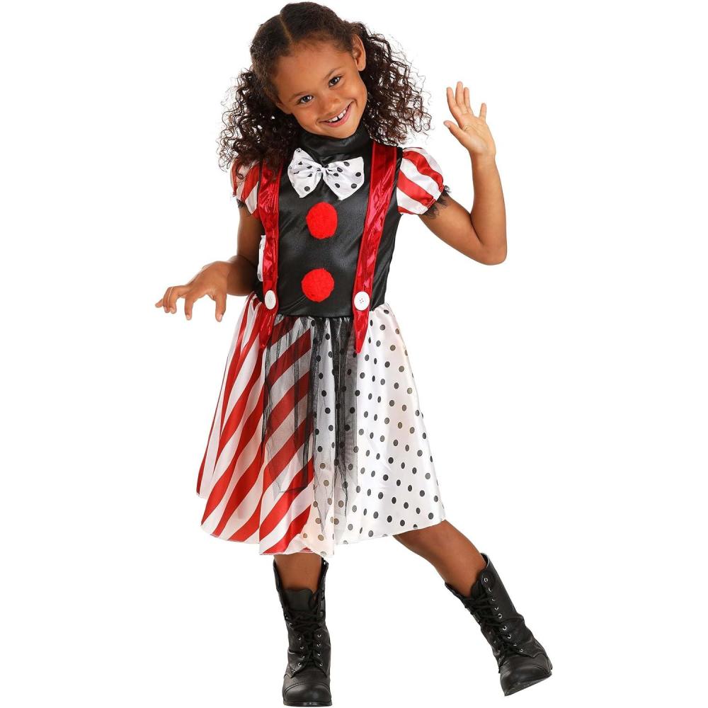 imageGirls Dangerous Dotty the Clown Costume  Spooky Circus Outfit for Kids  Halloween ampamp DressUp Clown Costume