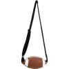 imageWomens Plush Football Shaped Purse Bag Brown Polyester Velour Adjustable Strap Zipper Compartment