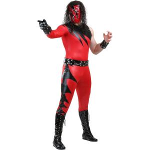 Men’s Plus Size WWWE Kane Pro Wrestler Costume Jumpsuit for Adults