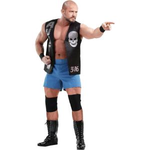 WWE Stone Cold Steve Austin Men’s Costume with Austin 3:16 Vest, Shorts Wristbands & Knee Pads – Officially Licensed(Costume)