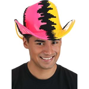 elope Pink & Yellow Macho Man Randy Savage Deluxe Cowboy Hat