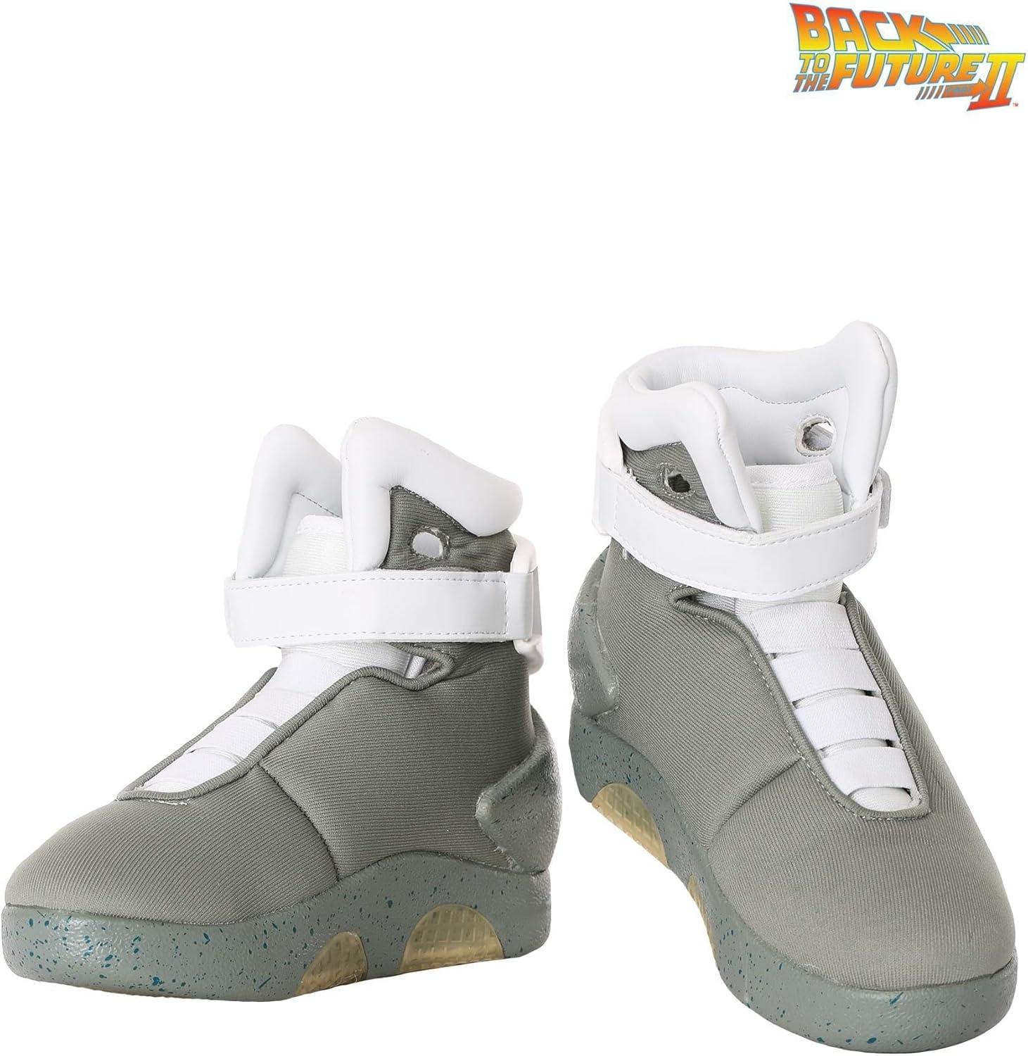 imageBack to the Future Shoes for Kids Light Up LED Adjustable Strap Shoes with USB Charger Movie Cosplay SneakersBundle W Hat