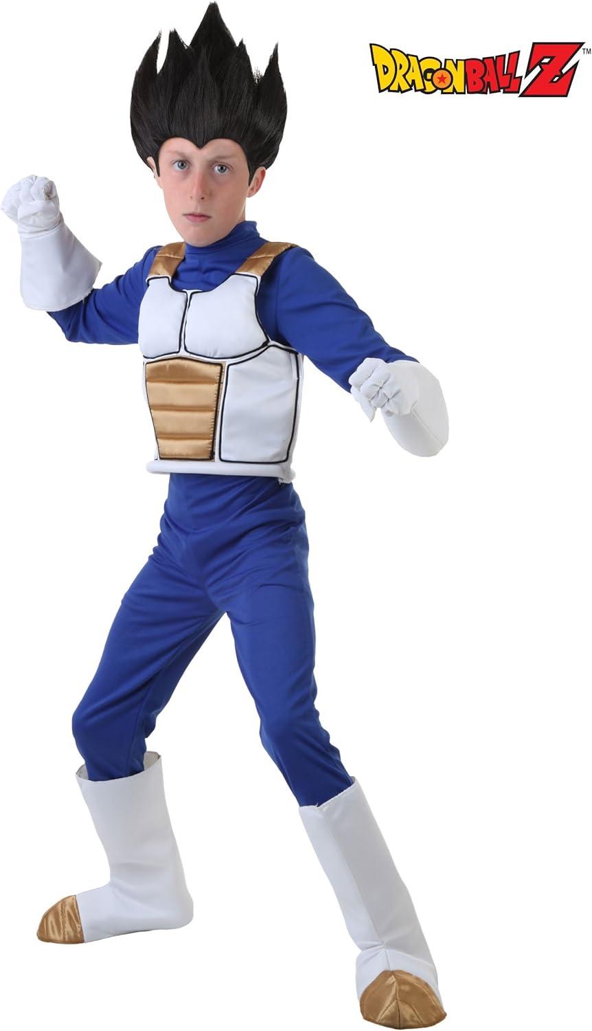 imageDragon Ball Z Kids Vegeta Costume Anime Saiyan Battle Armor Jumpsuit Cartoon Fighter Halloween Outfit