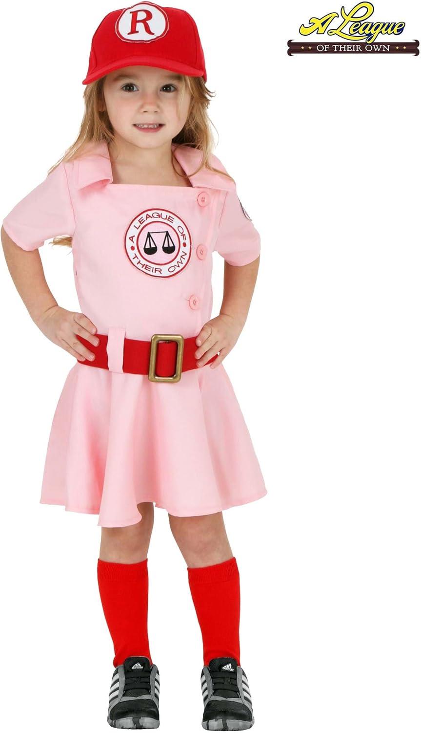 imageToddler Girls A League of Their Own Dottie Halloween Costume Kids Baseball Dress with Cap Hat and Socks for Playtime Fun 4T Bundle2T