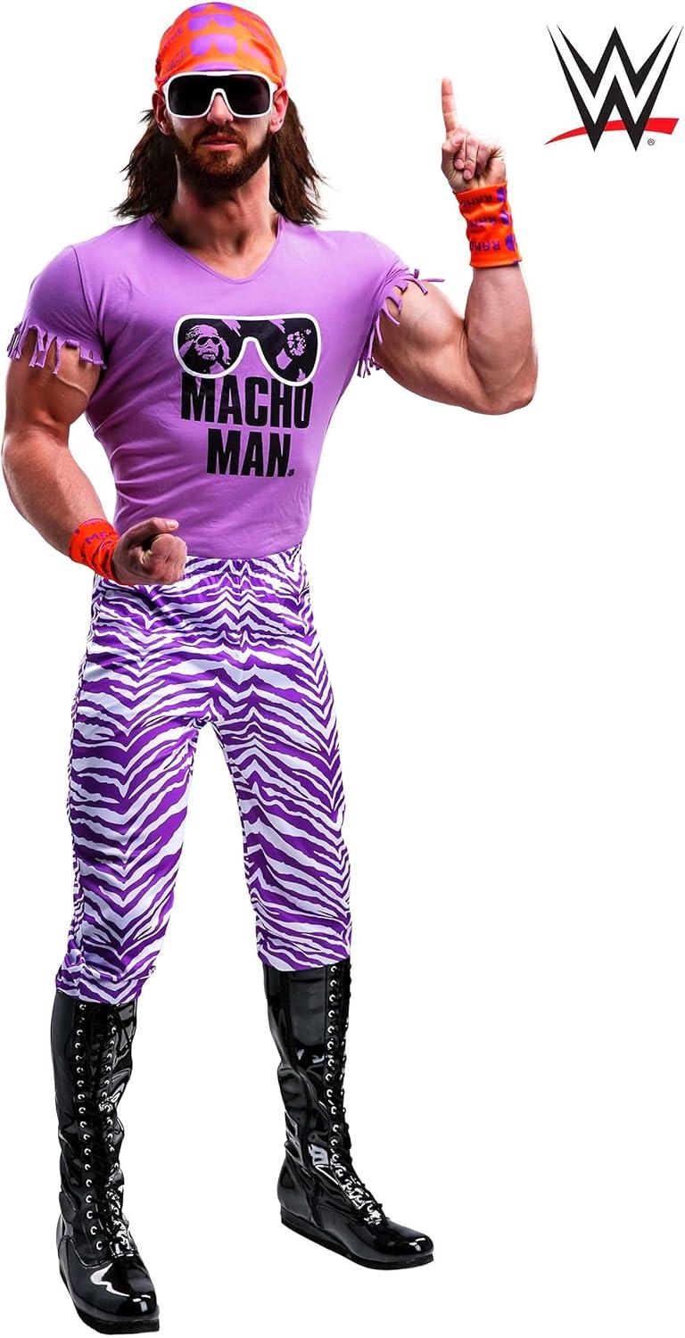 imageWWE Adult Macho Man Madness Costume Mens Purple Tough Guy Wrestling Halloween Outfit