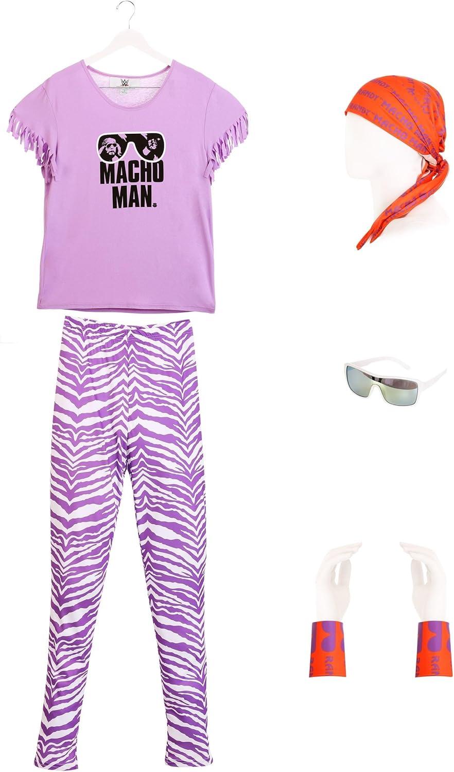imageWWE Adult Macho Man Madness Costume Mens Purple Tough Guy Wrestling Halloween Outfit