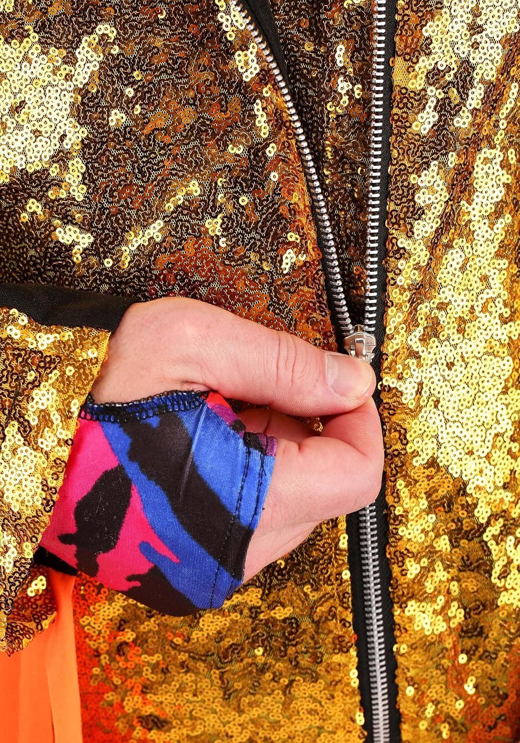 imageWWE Adult Macho Man Randy Savage Costume Mens Wrestler Halloween Costume Sequin Cowboy Hat fingerless gloves