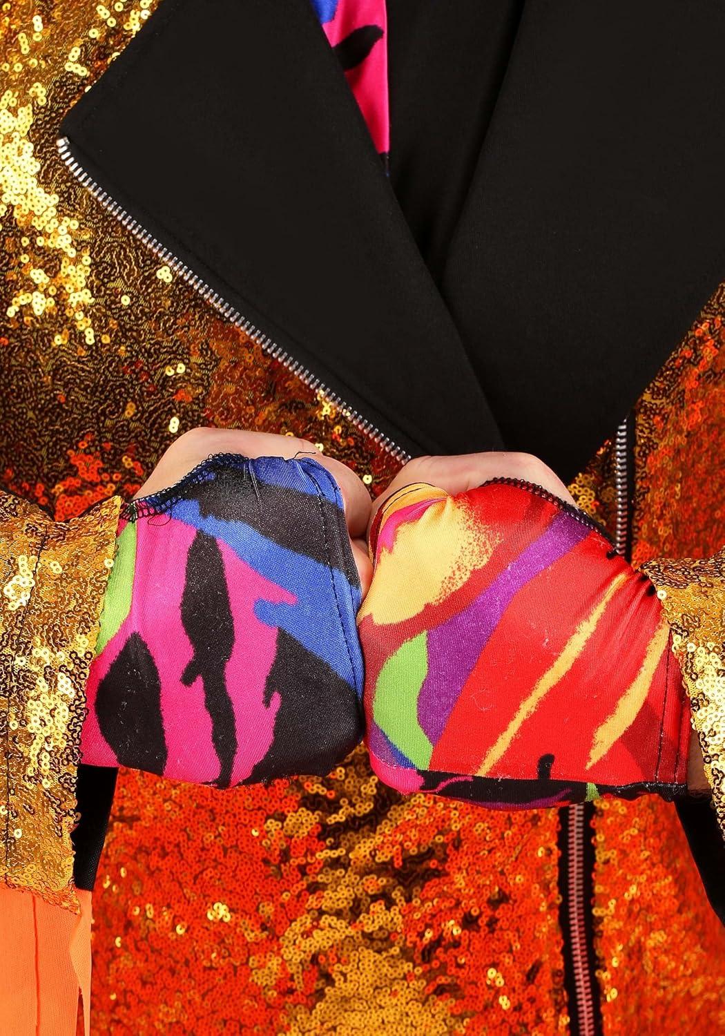 imageWWE Adult Macho Man Randy Savage Costume Mens Wrestler Halloween Costume Sequin Cowboy Hat fingerless gloves