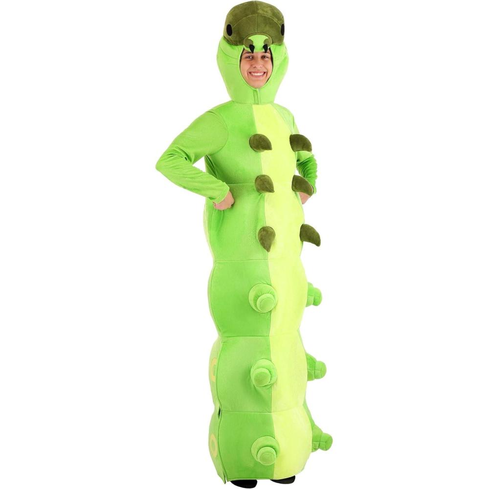 imageAdult Green Caterpillar Halloween Costume  Plush Storybook Character Suit for Men and Women  Ideal for Themed Parties