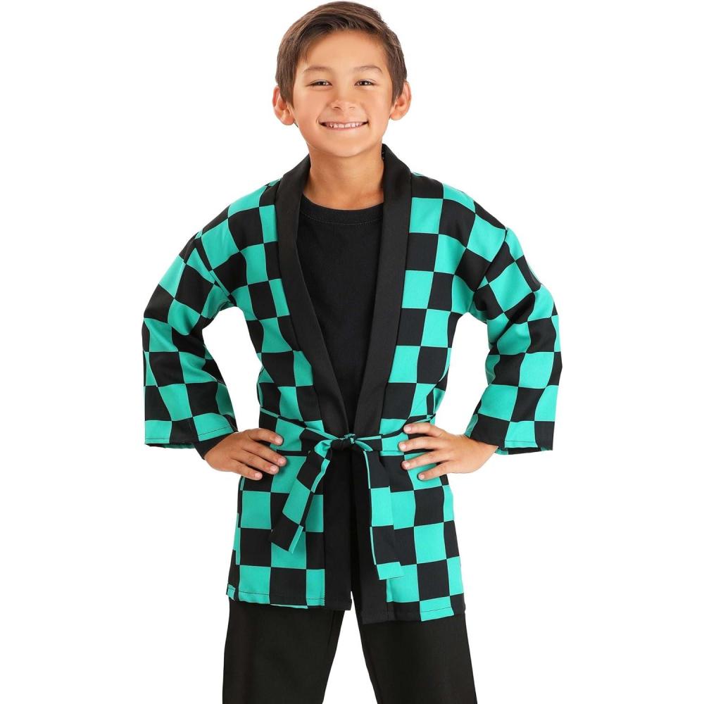 imageAnime Checkered Ninja Kimono Childs CostumeBlack