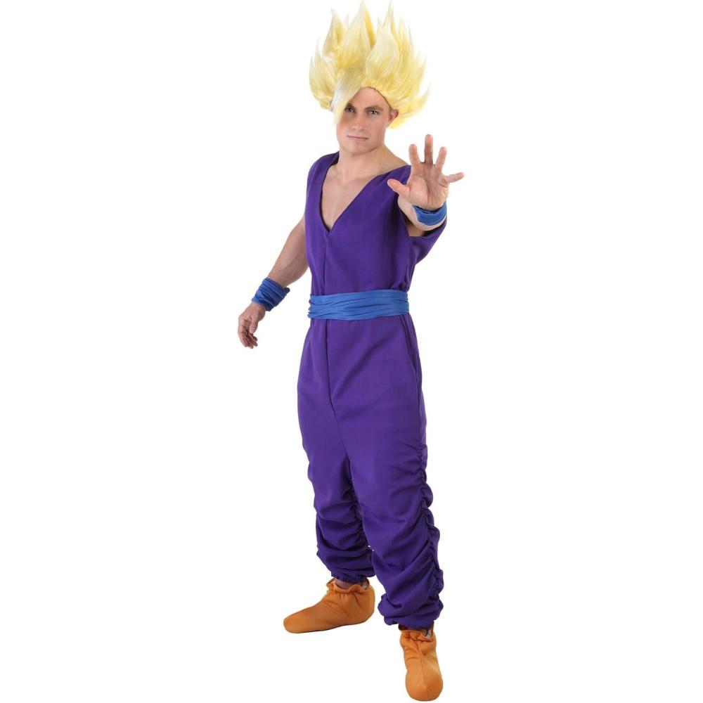 imageDragon Ball Z Gohan Adult Super Saiyan Costume with Faux Leather Foot Covers  Officially Licensed Anime Cosplay KitCostume