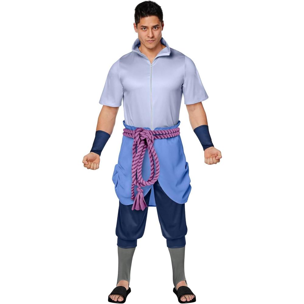 imageNaruto Shippuden Adult Sasuke Uchiha Costume Anime Mens Outfit for HalloweenMulticolored