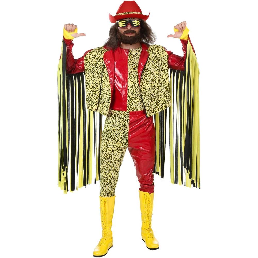 imageRandy Savage Macho Man Costume Adult WWE Costume Officially Licensed Randy Savage CostumeBundle W Wig