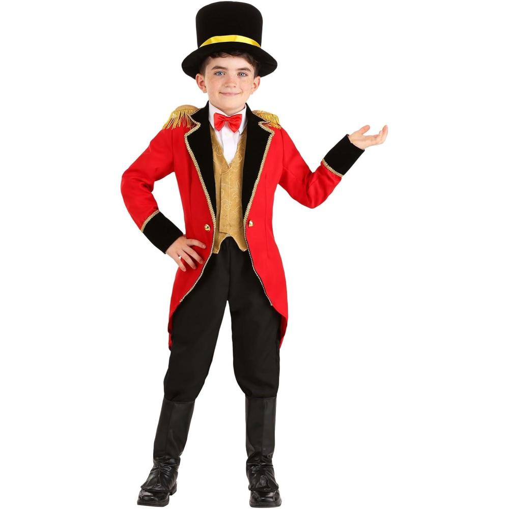 imageRingmaster Costume for Kids  Child Circus Costume Includes Tailcoat Jacket Vest Bow Tie Hat and Boot CoversCostume