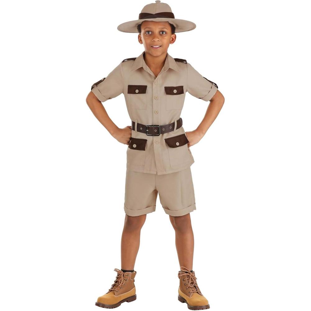 imageSafari Explorer Costume for Kids  Wilderness Adventurer Outfit with Shirt Shorts Belt ampamp Hat