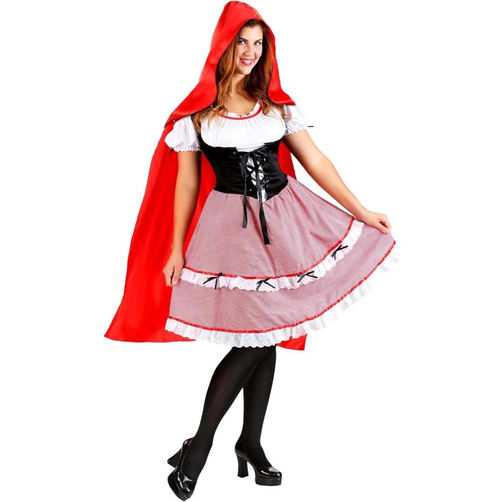 imageWomens Knee Length Red Riding Hood Costume Red Riding Hood Dress for Women
