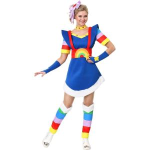 Adult Rainbow Brite Costume Women’s Halloween Costume, Rainbow Brite Dress for Halloween and Cosplay(Rainbow Brite Costume)