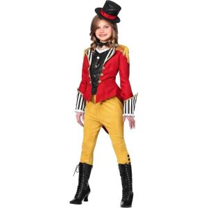 Girls Ravishing Ringmaster Halloween Costume | Kids Circus Lion Tamer Complete Outfit for Themed Events(Costume)