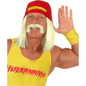 Hulk Hogan Costume Wig & Mustache Kit for Adults – Men’s Hulkamania Costume Accessory Set – Officially Licensed(1 Count (Pack of 1))