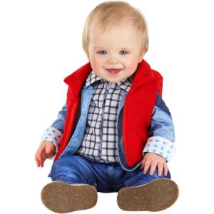 Infant Back to the Future Marty McFly Costume, Baby Marty McFly Jumpsuit With Attached Jacket Panels And Vest