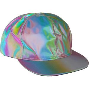 Kid’s Back to the Future Marty McFly Holographic Hat | Rainbow Reflective BTTF Adjustable Baseball Cap