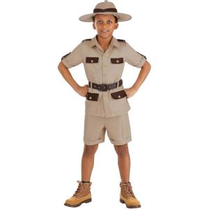 Safari Explorer Costume for Kids | Wilderness Adventurer Outfit with Shirt, Shorts, Belt, & Hat