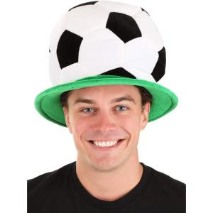 Soccer Ball Plush Costume Hat – Foam-Backed Plush Fabric with Fake Grass Brim