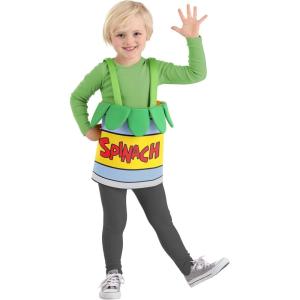 Toddler Spinach Costume | Canned Vegetable Outfit For Kids, Foam Construction With Shoulder Straps