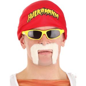 WWE Hulk Hogan Adult Costume Kit | Hulkamania Attire | Headscarf, Mustache & Sunglasses