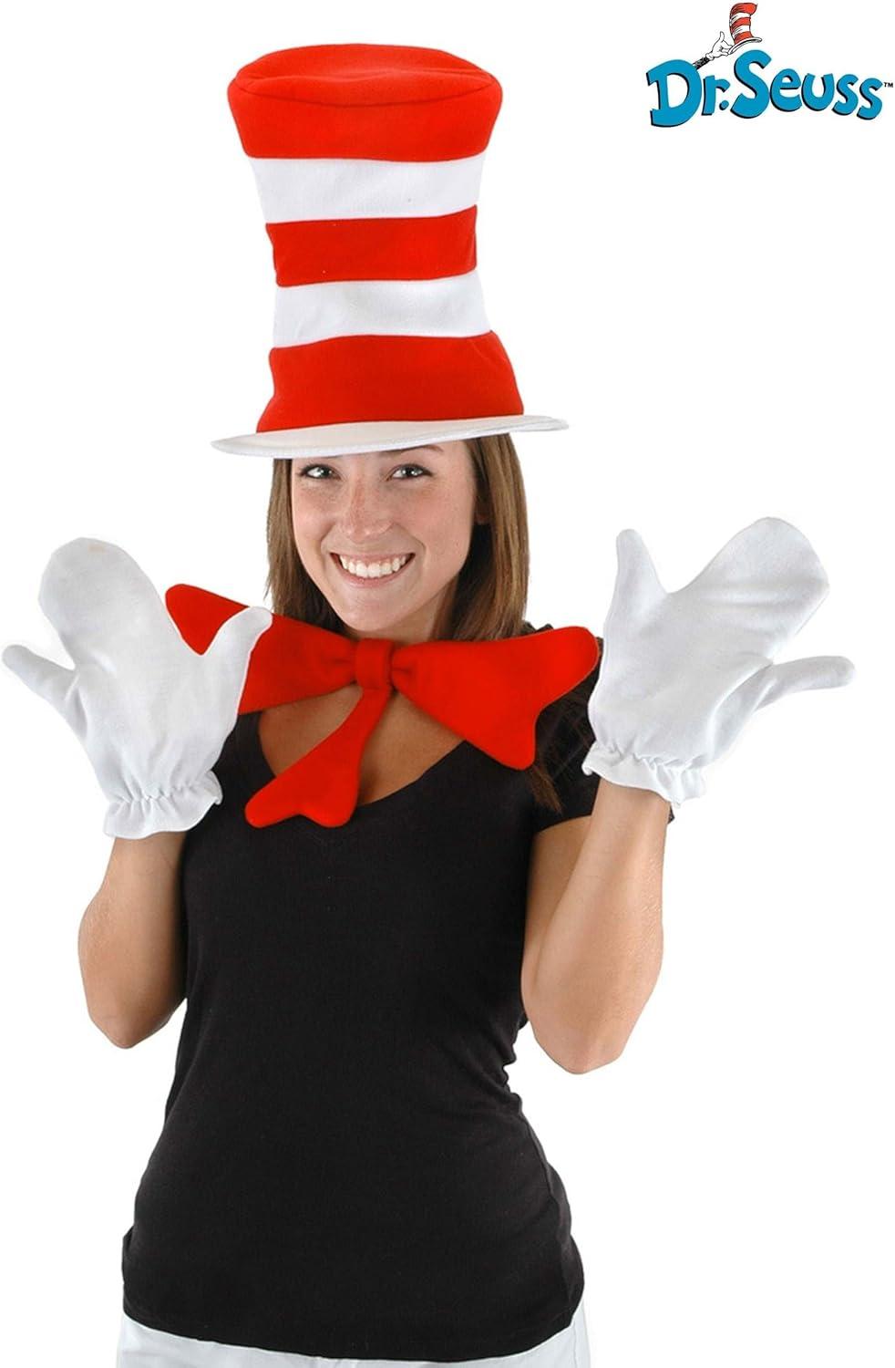 imageDr Seuss Cat in the Hat Costume Accessory Kit for AdultsMulticolored