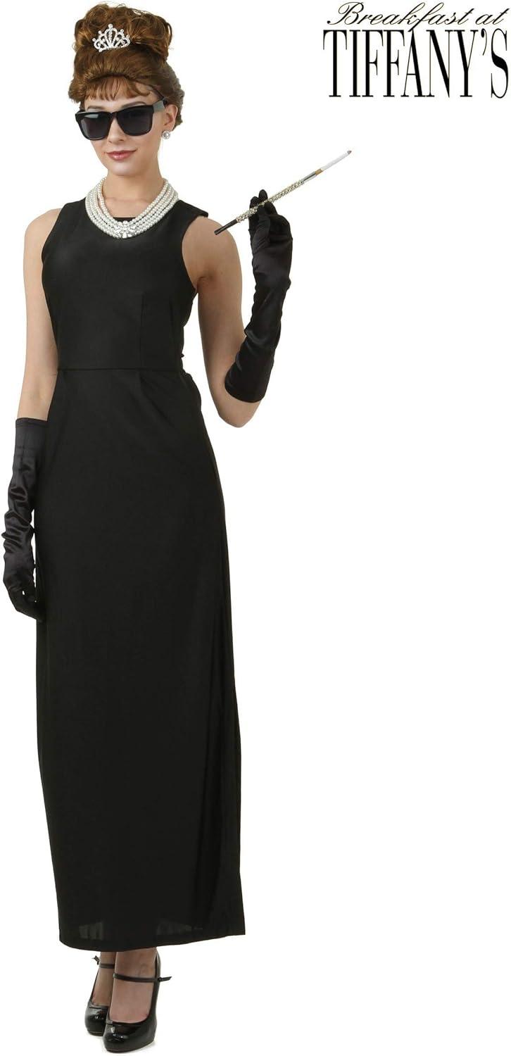 imageHolly Golightly Costume For Women Breakfast at Tiffanys Black Dress And Gloves Audrey Hepburn Movie Outfit