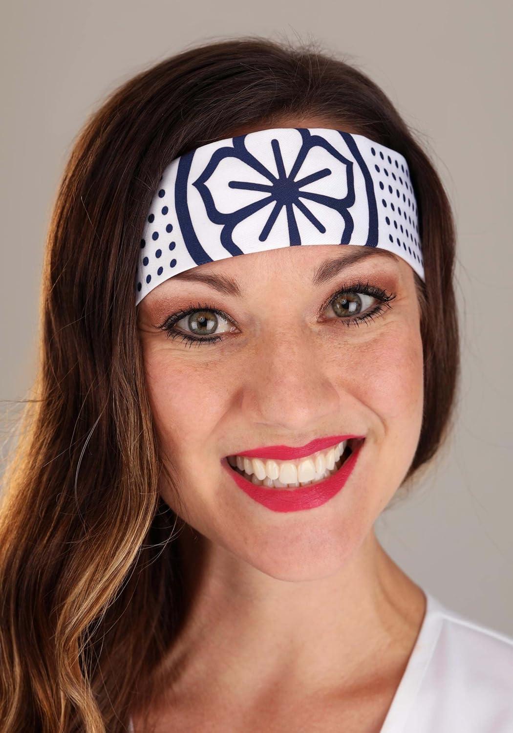 imageKarate Kid Costume for Women DanielSan Martial Arts Outfit for Halloween Tunic Pants Belt ampamp Headband