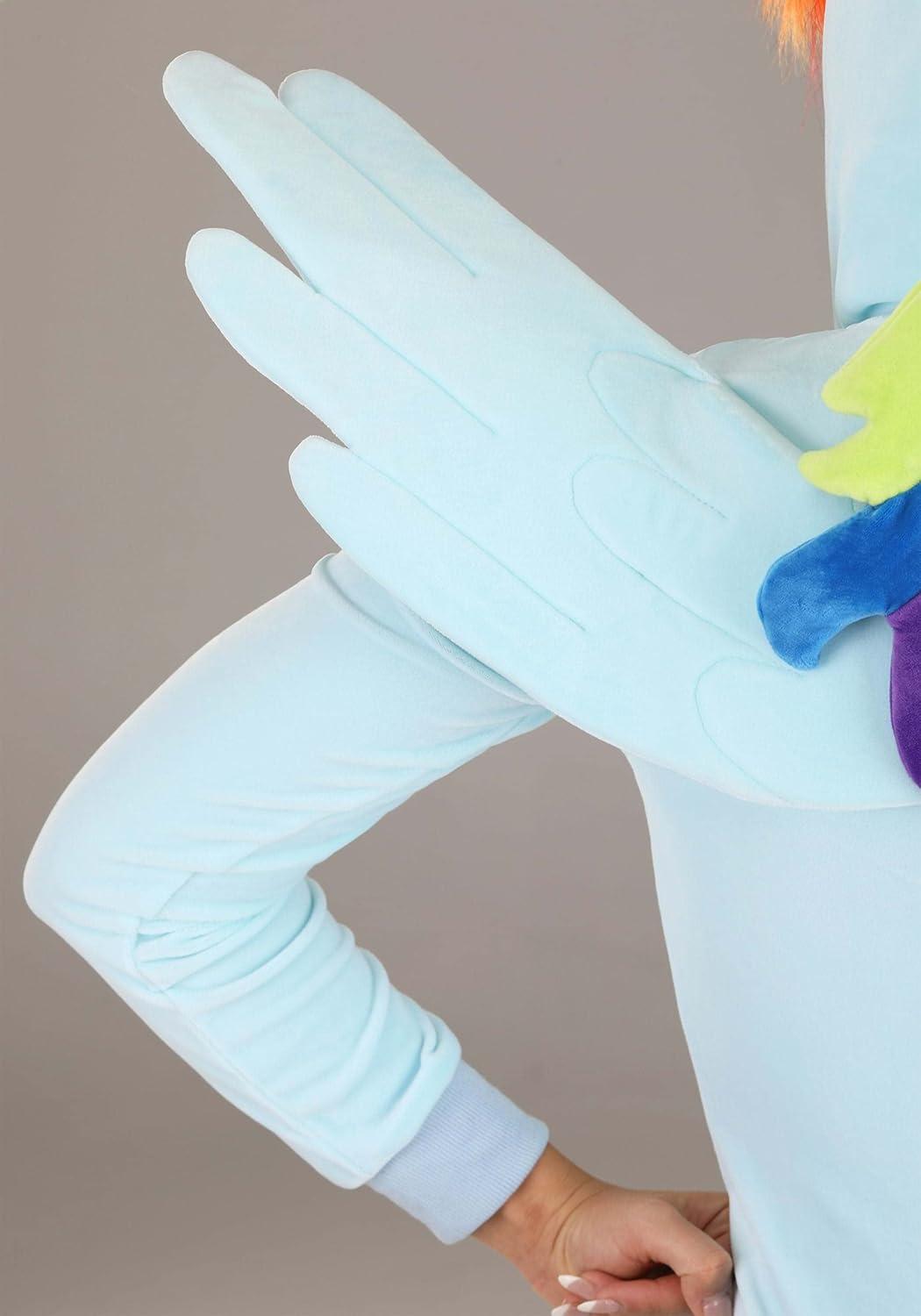 imageMy Little Pony Rainbow Dash Adult Costume Hooded Jumpsuit Wings Tail Mane