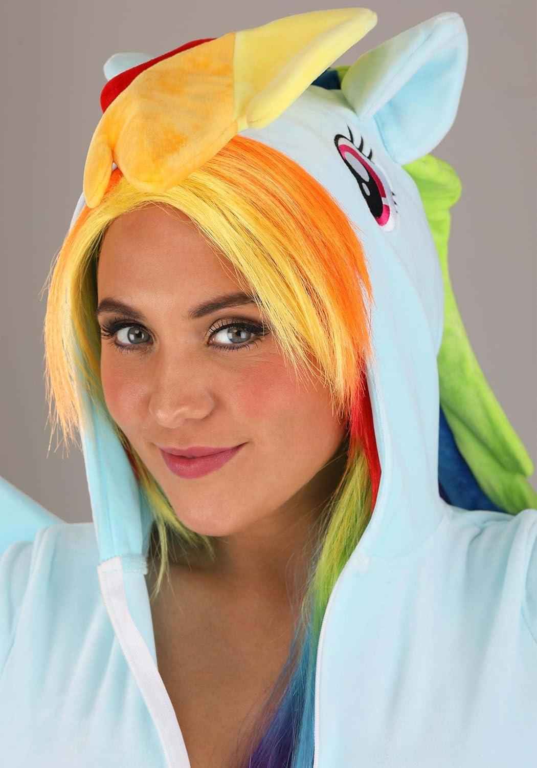 imageMy Little Pony Rainbow Dash Adult Costume Hooded Jumpsuit Wings Tail Mane