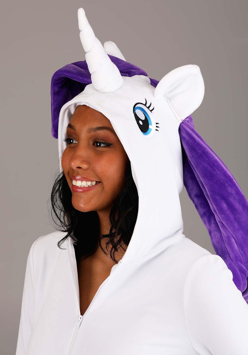 imageMy Little Pony Rarity Costume for Adults Hooded Jumpsuit with Stuffed Tail and Mane