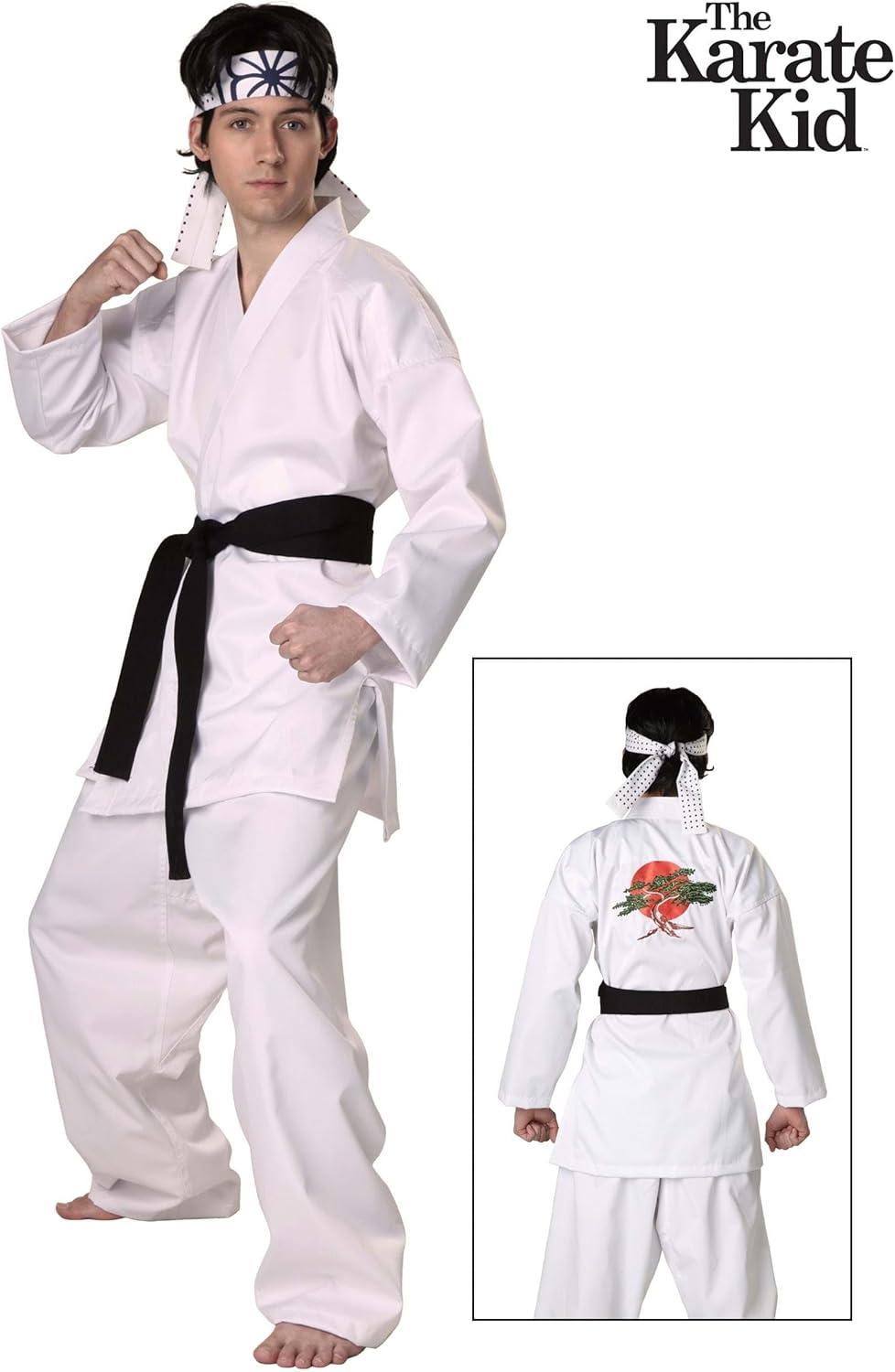 imageThe Karate Kid Costume Daniel San Outfit Miyagi Do Uniform Martial Arts Black Belt Headband Apparel