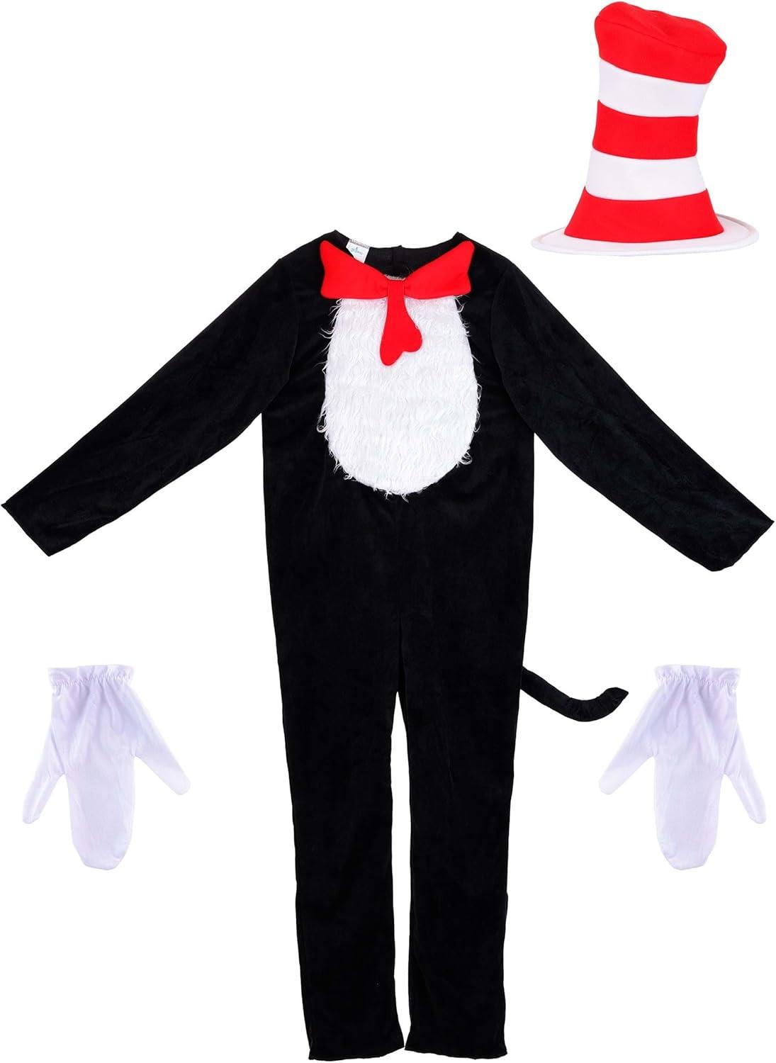 imageelope Dr Seuss The Cat in The Hat Deluxe Costume for Adults Large LargeMedium Tall