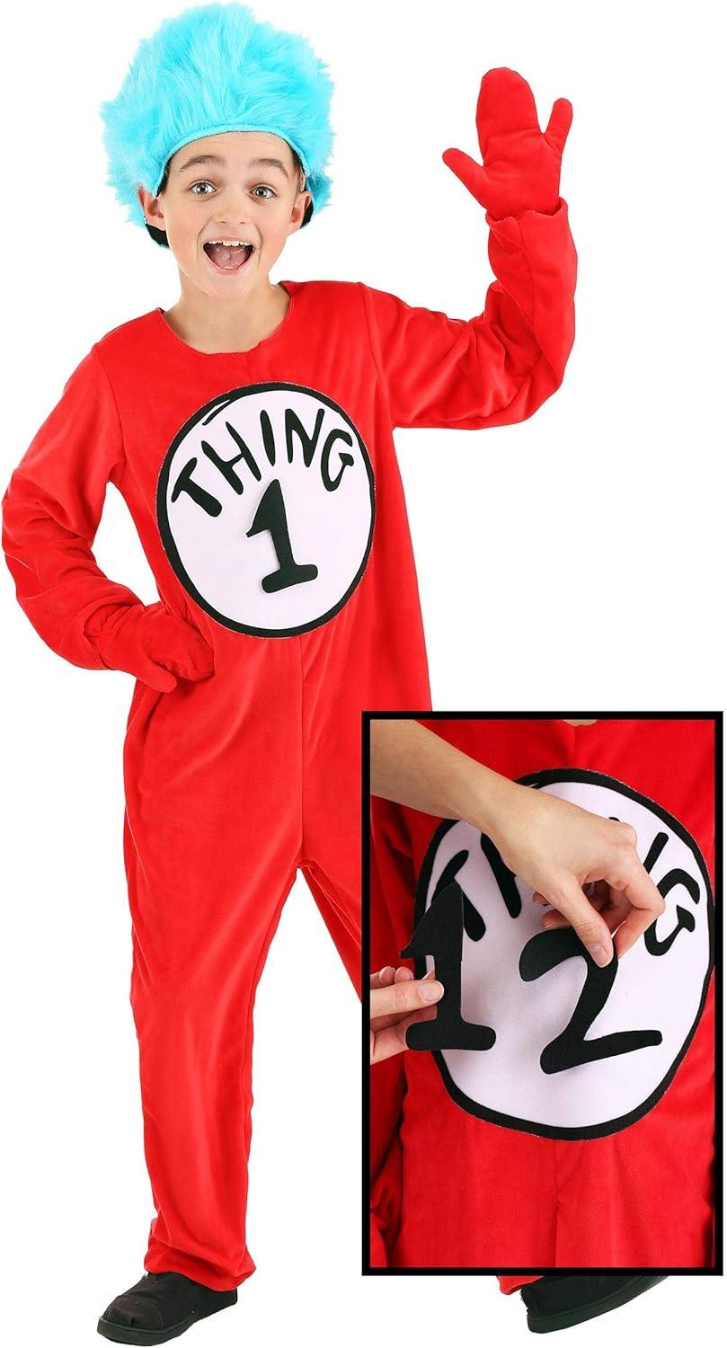 imageelope Dr Seuss Thing 1 ampamp Thing 2 Deluxe Costume Kids XSmall RedXLarge