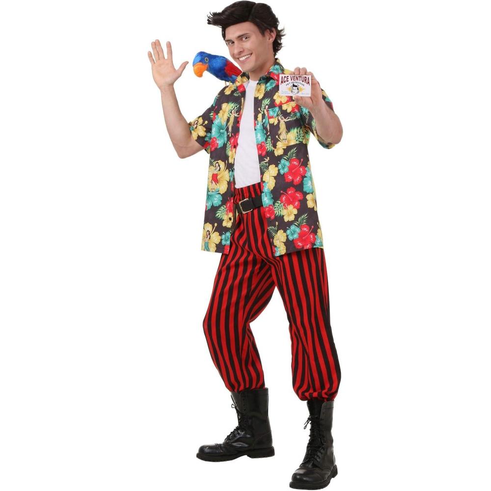 imageAdult Ace Ventura Pet Detective Costume ampamp Wig  Funny 90s Movie Character Cosplay Outfits for MenCostume