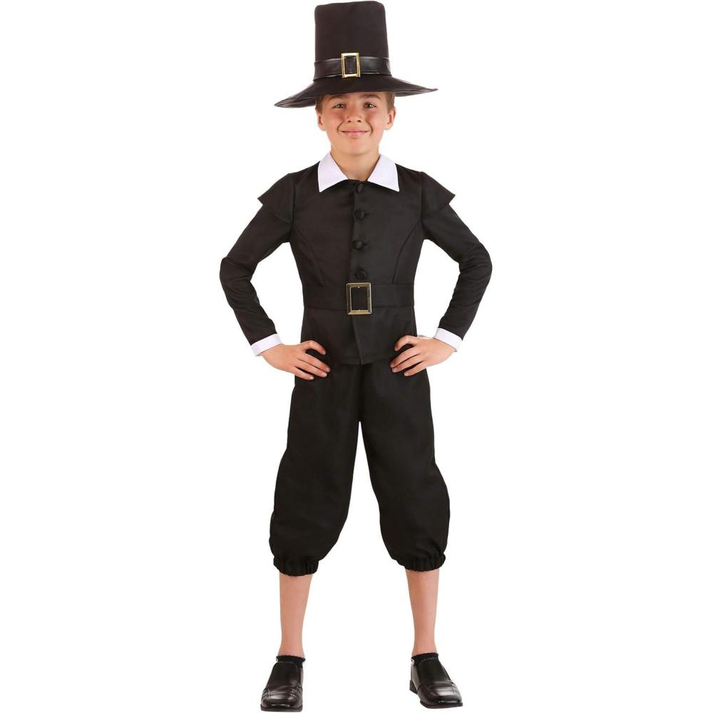 imageBoys Pilgrim Costume  Jacket Pants Belt  Kids Pilgrim Outfit