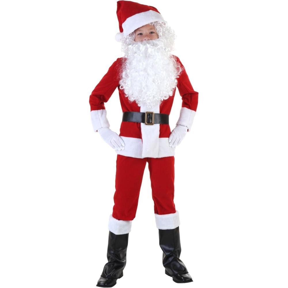 imageChild Santa Costume Kids Santa Claus Suit CostumeBundle W Wig  Beard