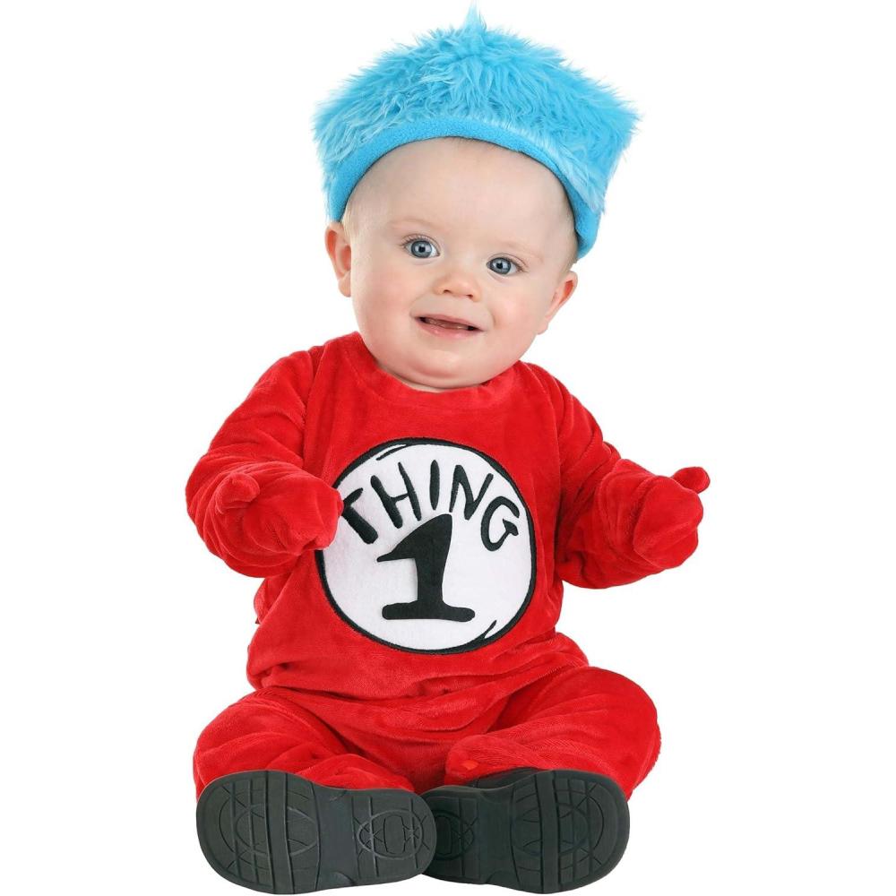 imageDr Seuss Thing 1 ampamp Thing 2 Onesie Costume Infant