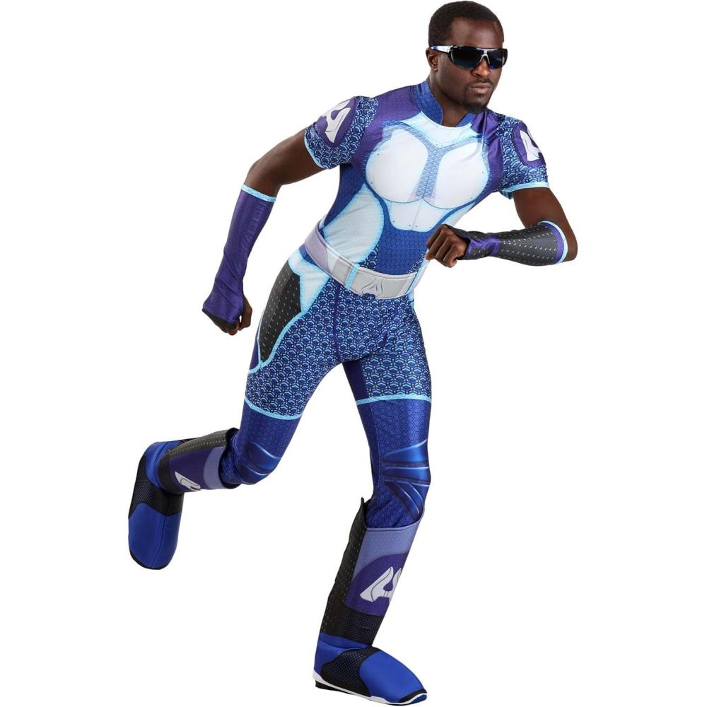 imageFun Costumes A Train Costume The Boys  Adult Superhero Halloween Jumpsuit with Gloves Belt Boot Covers ampamp Glasses