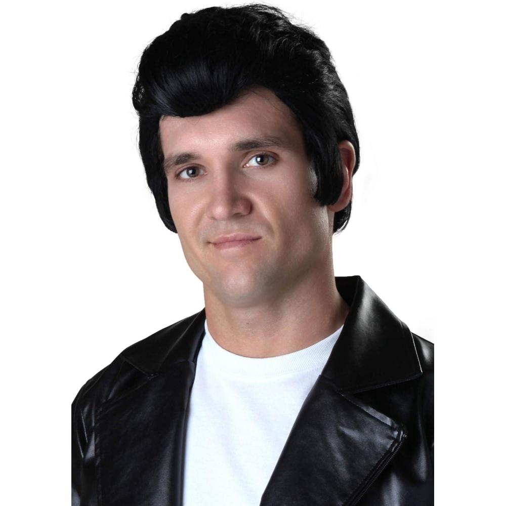 imageGrease Danny Zuko Wig for Men  Mens 50s Greaser Black Wig for Adults  Danny Zuko Costume Accessory for AdultsRetro